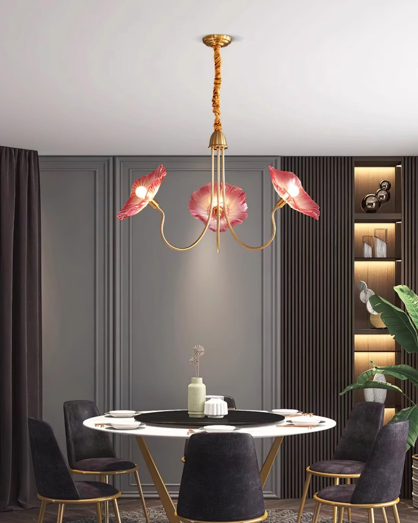 Glass flower chandelier