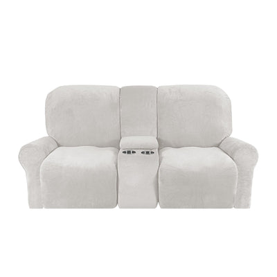 2-Seater Recliner Sofa Cover with Cup Holders – Velvet Plush
