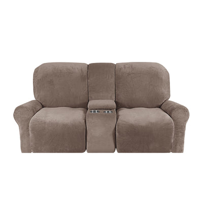 2-Seater Recliner Sofa Cover with Cup Holders – Velvet Plush