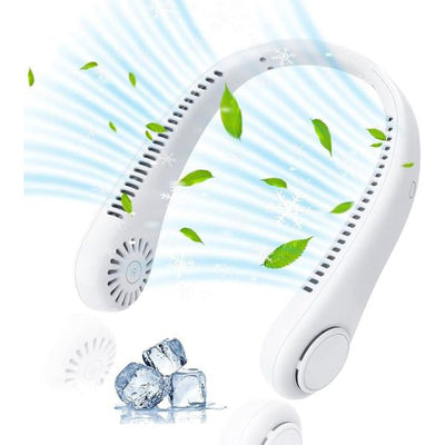 Portable Hands-Free Neck Fan with 360° Airflow & Long Battery