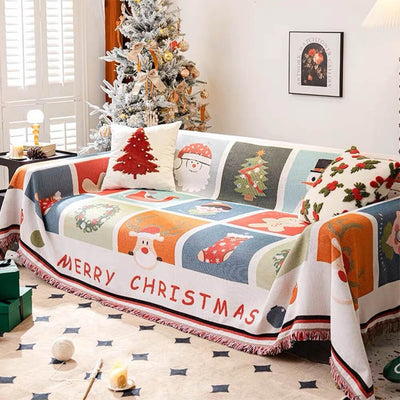 Christmas Sofa Slipcover Easy-Care Holiday Decor