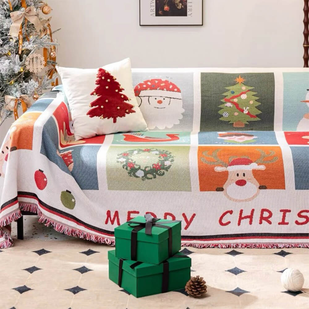 Christmas Sofa Slipcover Easy-Care Holiday Decor