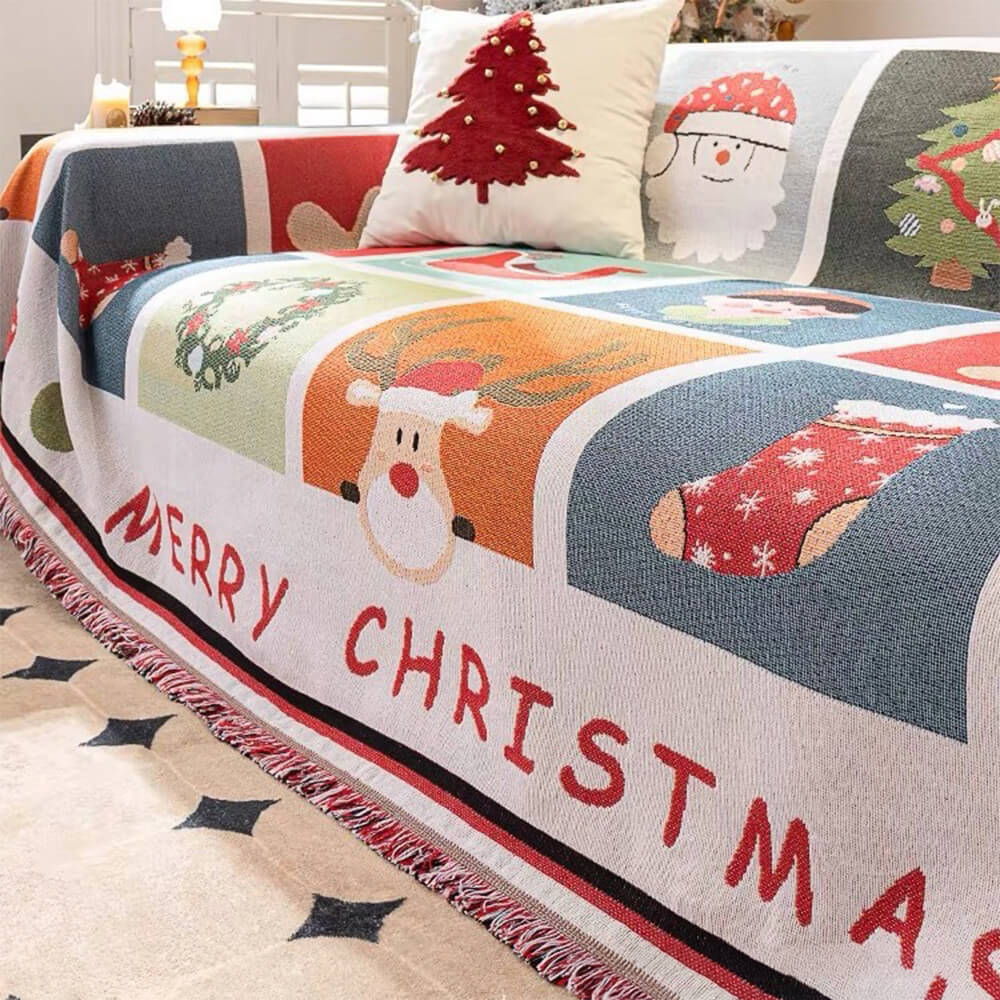 Christmas Sofa Slipcover Easy-Care Holiday Decor