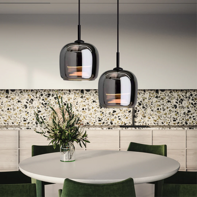 Nordic Black Glass Pendant Light with LED