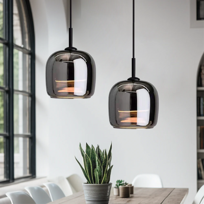 Nordic Black Glass Pendant Light with LED