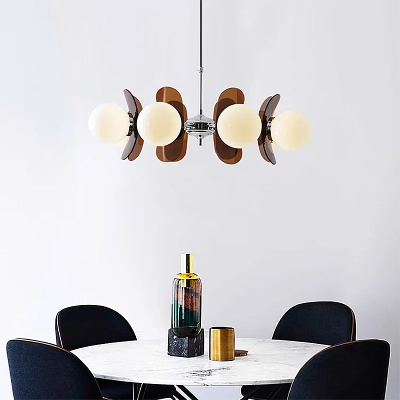 Modern Retro Bauhaus Chandelier with 8 Lights