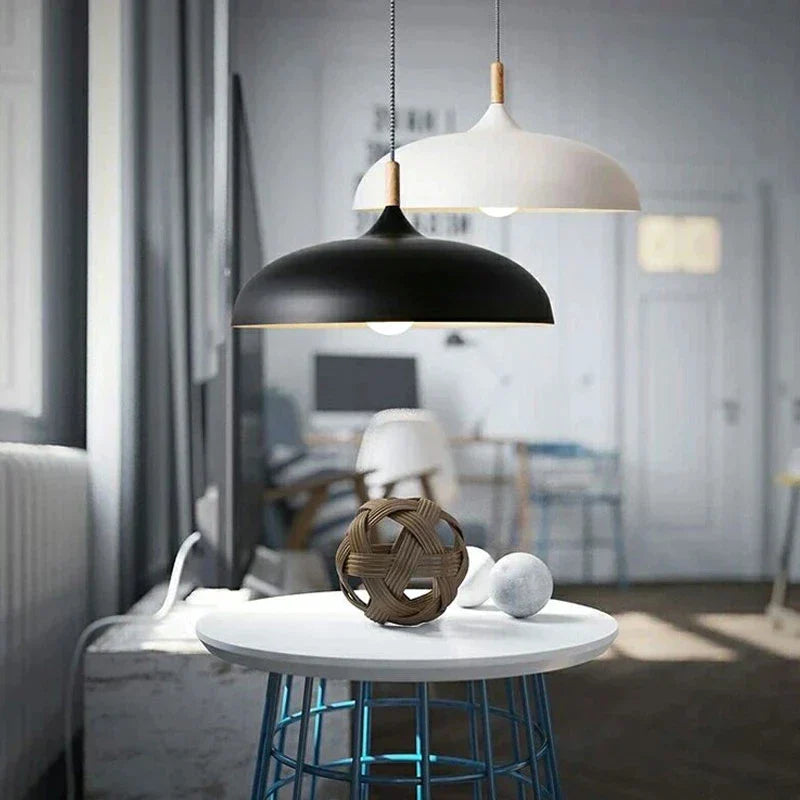 Scandinavian Oak LED Ceiling Light Fixture