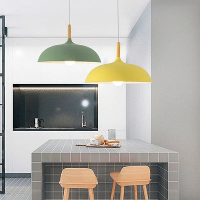 Scandinavian Oak LED Ceiling Light Fixture