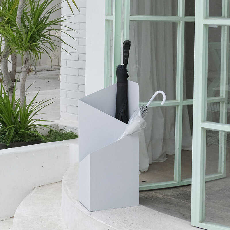 Nordic Geometric Metal Umbrella Stand with Drip Tray