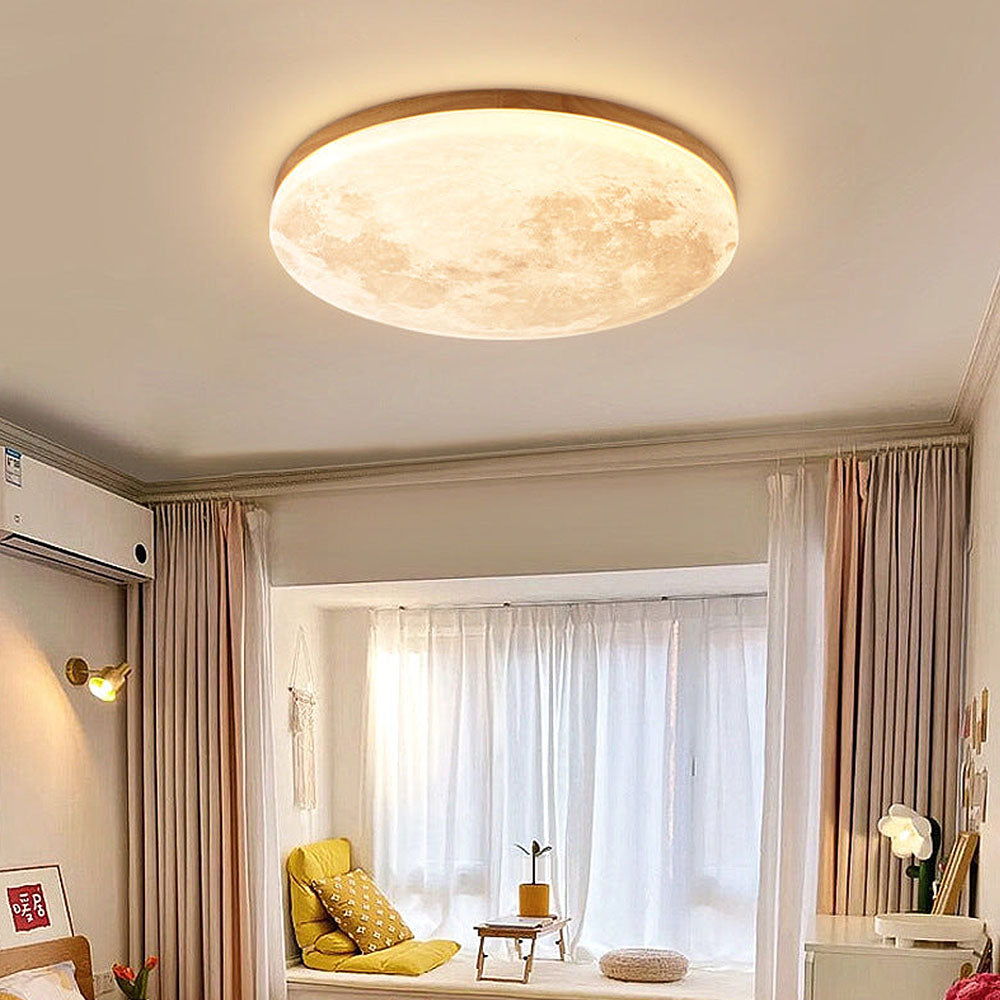 Moon-Inspired LED Ceiling Light for Modern Interiors