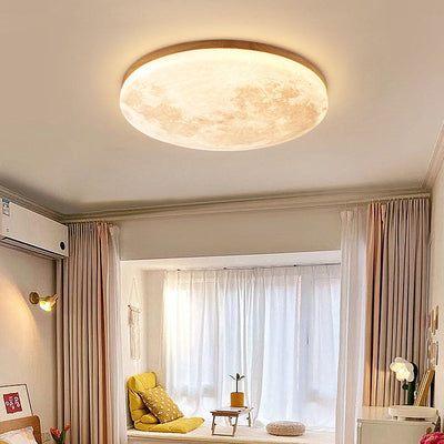 Moon-Inspired LED Ceiling Light for Modern Interiors