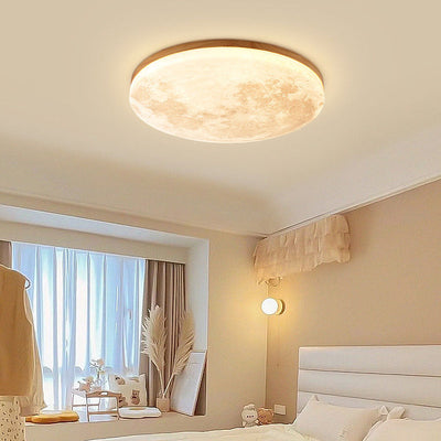 Moon-Inspired LED Ceiling Light for Modern Interiors