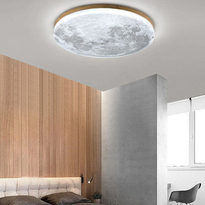 Moon-Inspired LED Ceiling Light for Modern Interiors