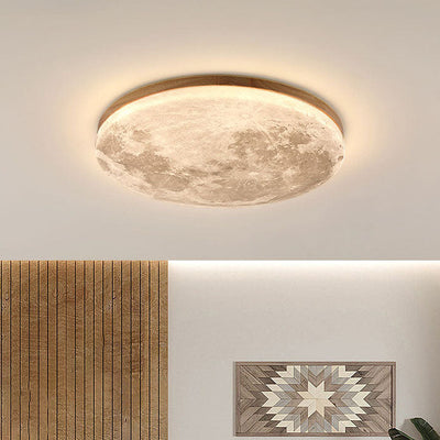 Moon-Inspired LED Ceiling Light for Modern Interiors