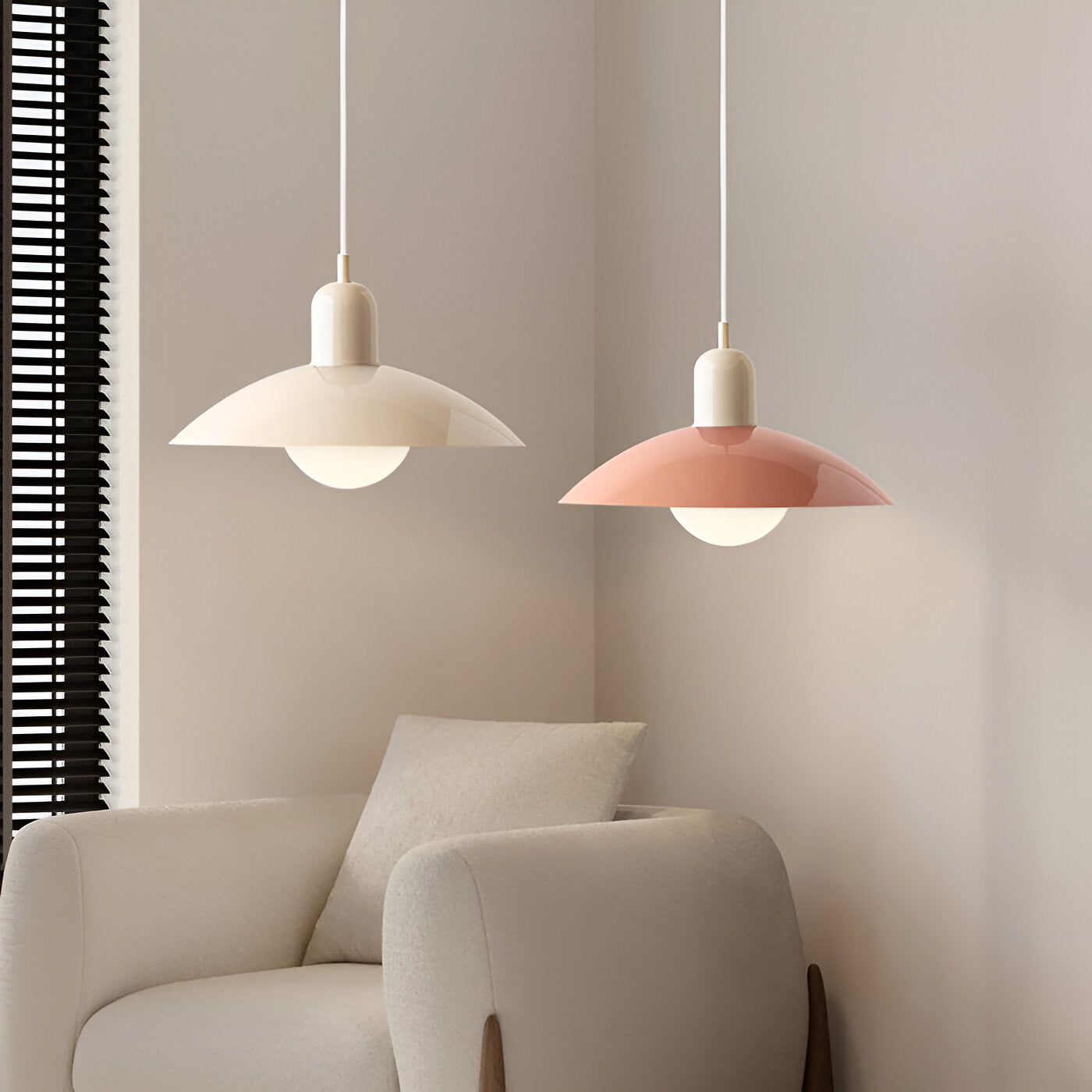 Modern Macaron Bauhaus Pendant Light – Iron Shade