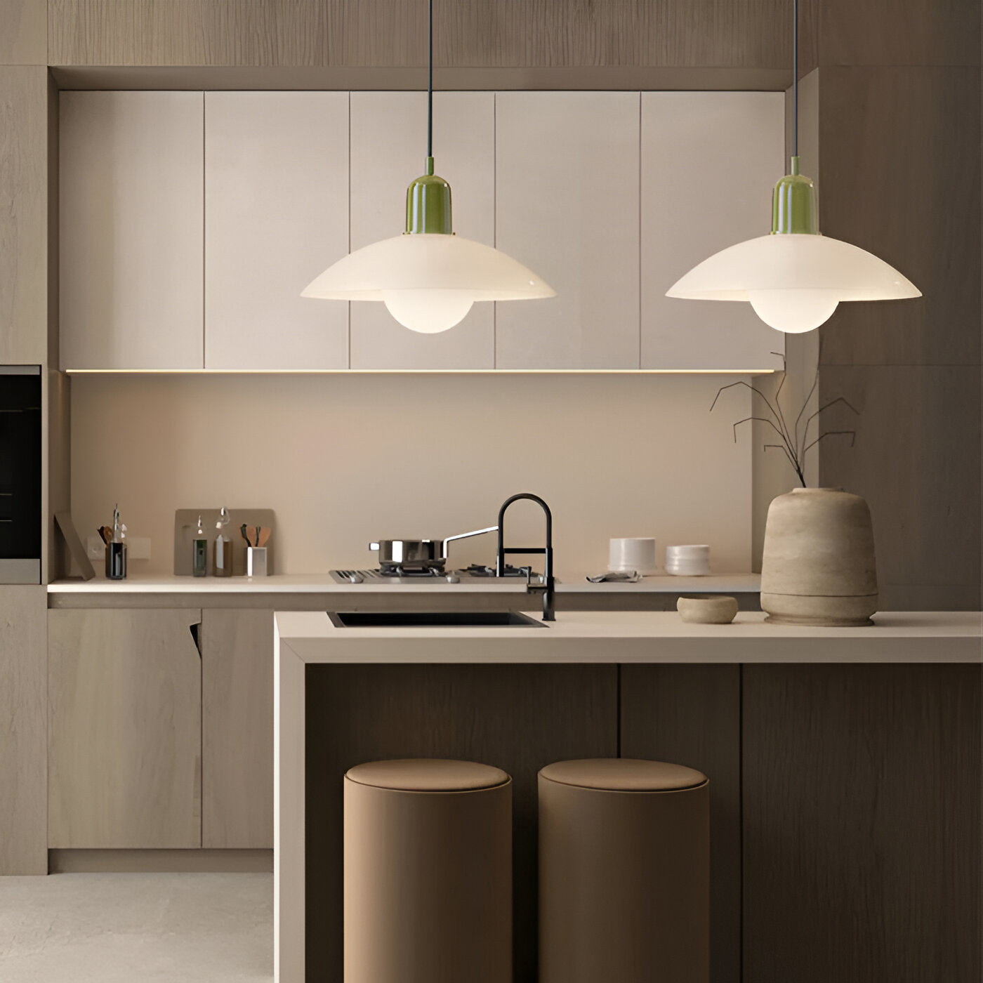 Modern Macaron Bauhaus Pendant Light – Iron Shade