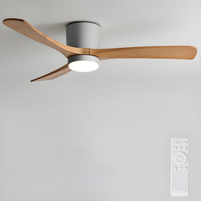 Nordic Wooden Ceiling Fan with LED Light and Remote