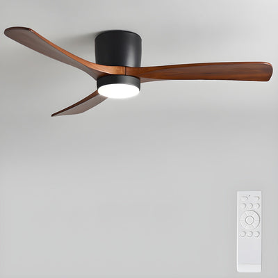 Nordic Wooden Ceiling Fan with LED Light and Remote