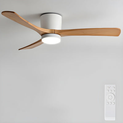 Nordic Wooden Ceiling Fan with LED Light and Remote