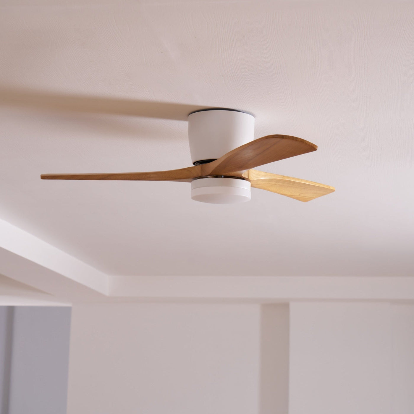 Nordic Wooden Ceiling Fan with LED Light and Remote
