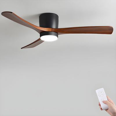 Nordic Wooden Ceiling Fan with LED Light and Remote