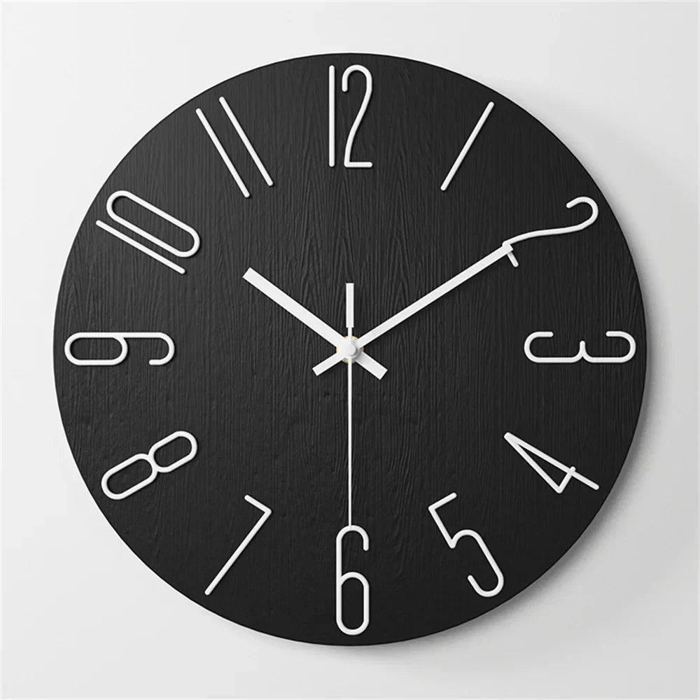 Minimalist Frameless 3D Wall Clock with Silent Movement