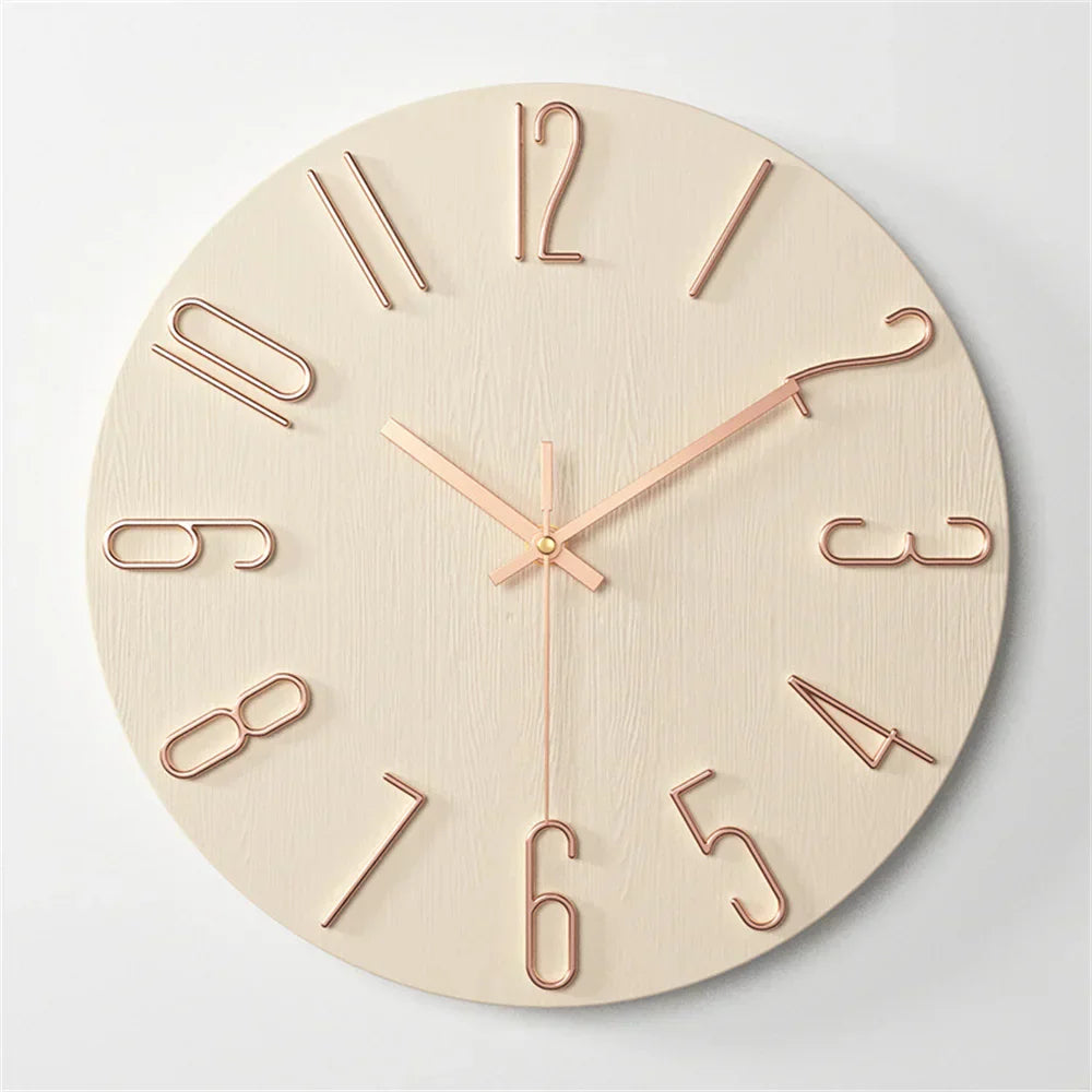 Minimalist Frameless 3D Wall Clock with Silent Movement