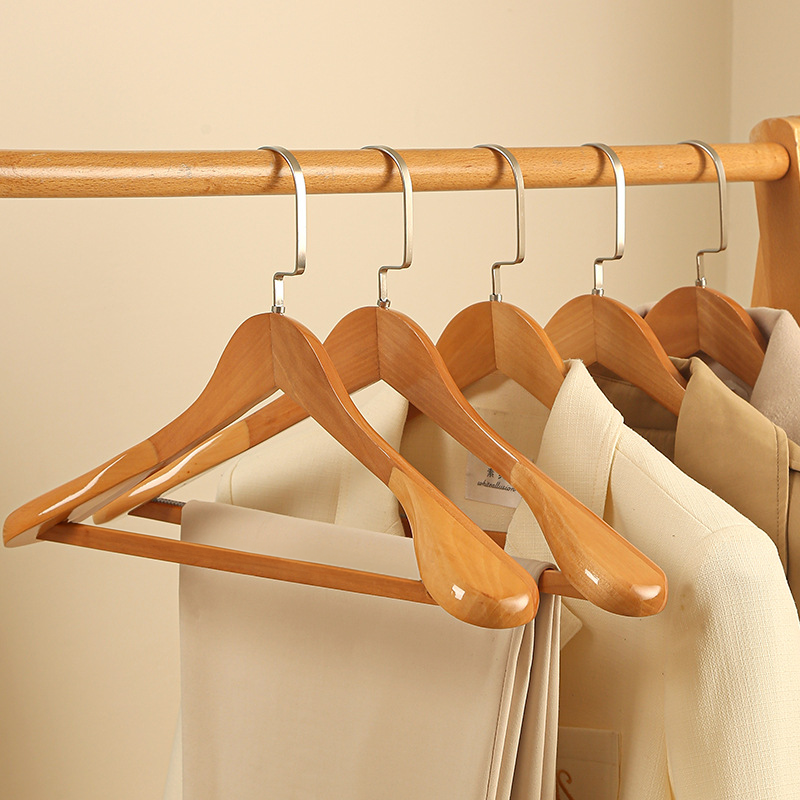 Luxury Wooden Clothes Hangers with Curved Design