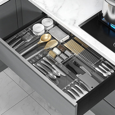 Adjustable Kitchen Drawer Organizer for Utensils & Cutlery