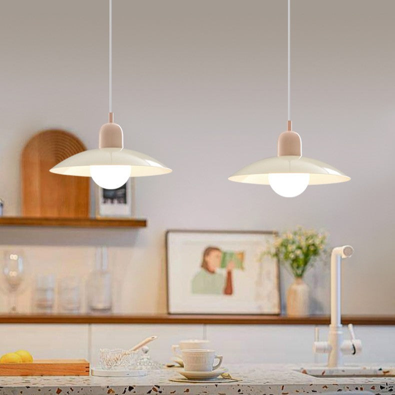 Modern Macaron Bauhaus Pendant Light – Iron Shade