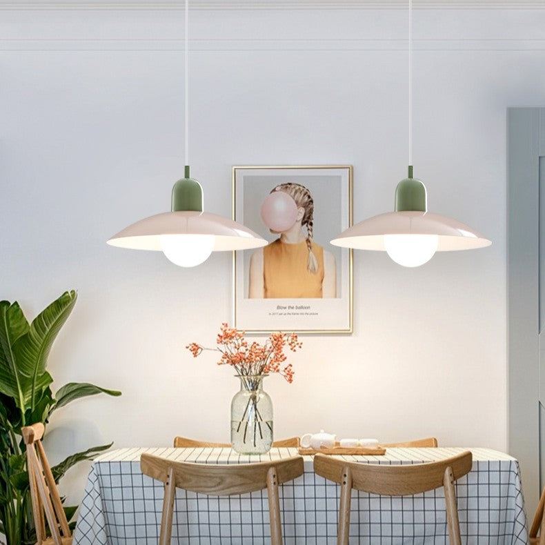 Modern Macaron Bauhaus Pendant Light – Iron Shade