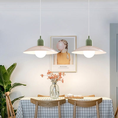 Modern Macaron Bauhaus Pendant Light – Iron Shade