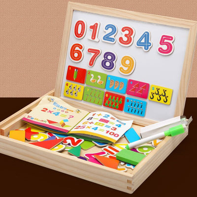 Montessori 2-in-1 Magnetic Whiteboard & Chalkboard for Kids