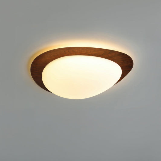 Scandinavian Pebble Wood Ceiling Light
