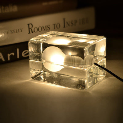 Glass Block Table Lamp with G9 Socket