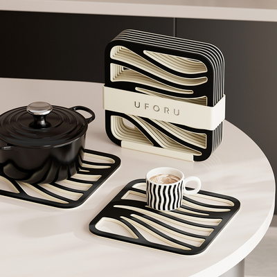 Heat-Resistant Silicone Trivet Coasters – Set of 6