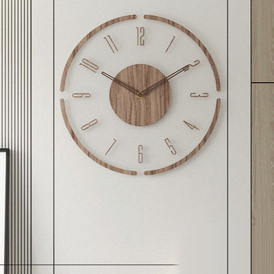 Silent Nordic Wood Wall Clock 35 cm