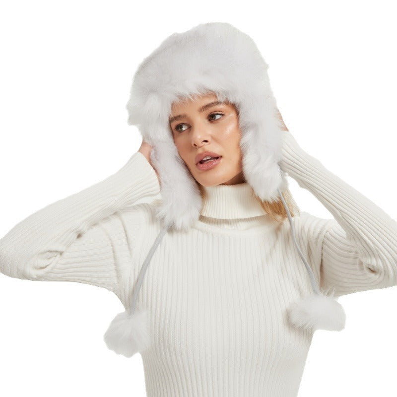 Women’s Chunky Faux Fur Winter Hat with Animal Ears
