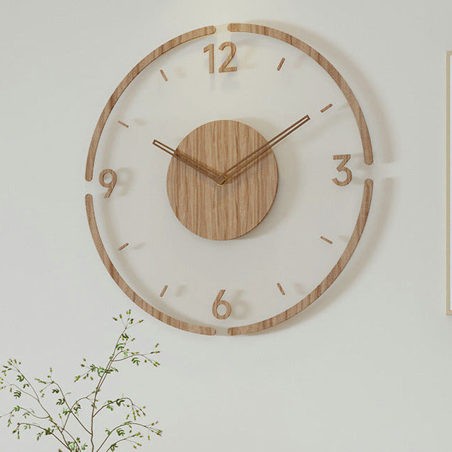 Silent Nordic Wood Wall Clock 35 cm