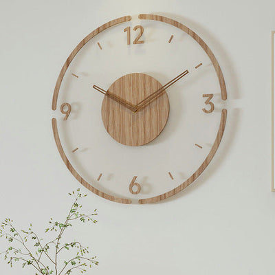 Silent Nordic Wood Wall Clock 35 cm