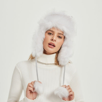 Women’s Chunky Faux Fur Winter Hat with Animal Ears