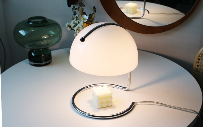 Bauhaus Style Glass LED Table Lamp