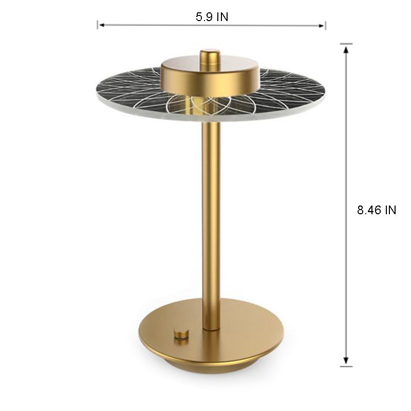 Cordless Rechargeable LED Crystal Disc Table Lamp
