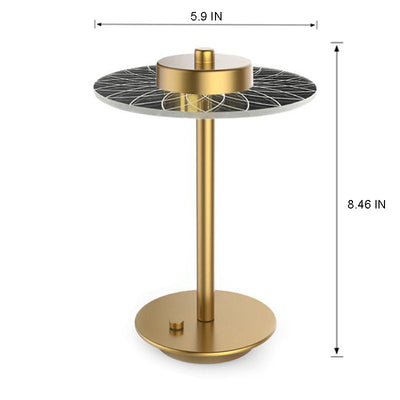 Cordless Rechargeable LED Crystal Disc Table Lamp