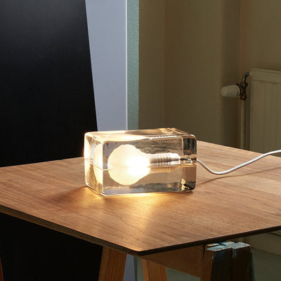 Glass Block Table Lamp with G9 Socket