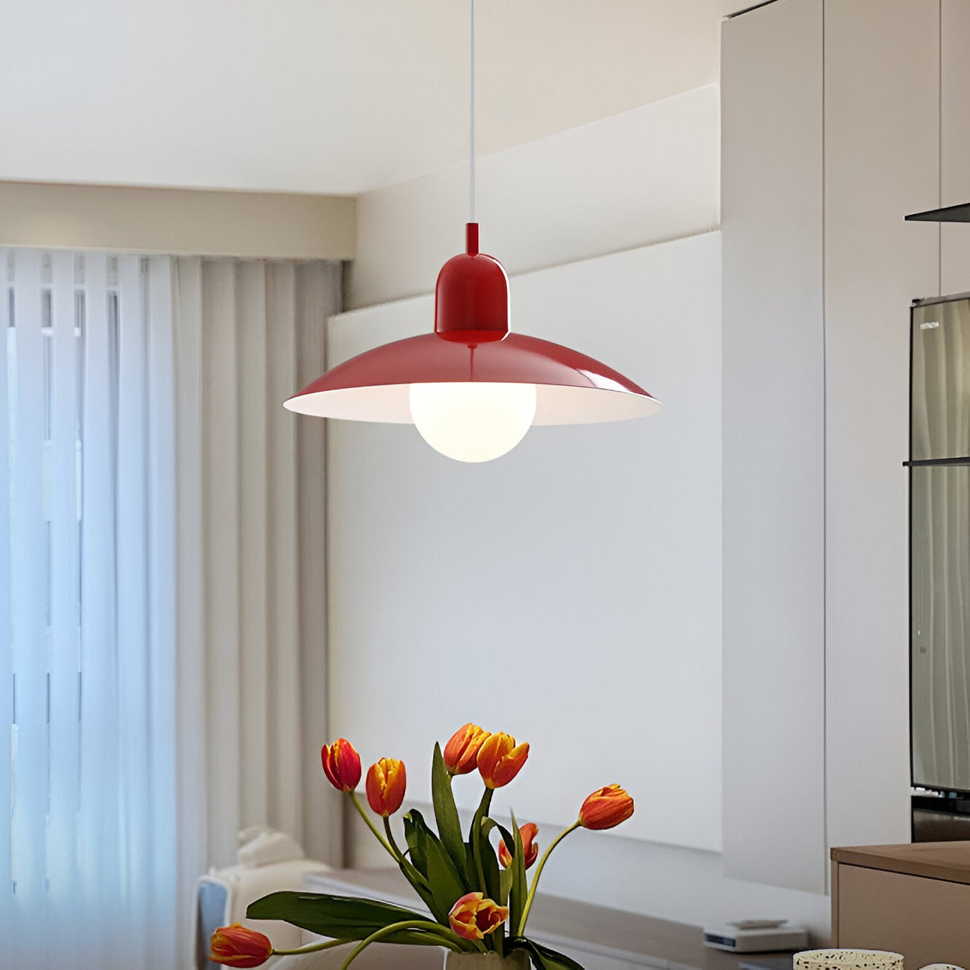 Modern Macaron Bauhaus Pendant Light – Iron Shade