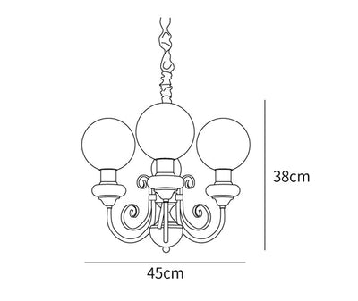 Green Glass Onyx Chandelier Light – 3/5 Heads