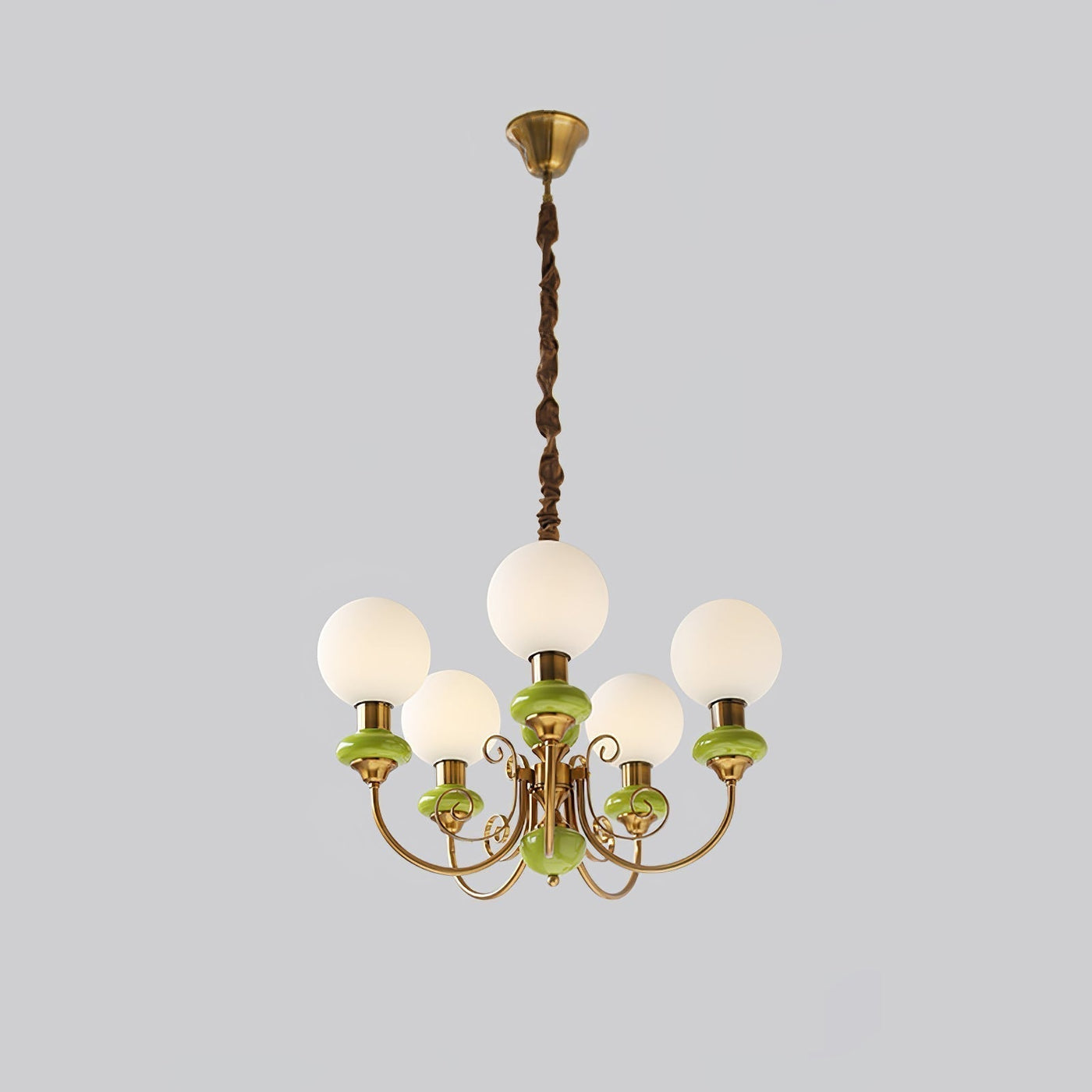 Green Glass Onyx Chandelier Light – 3/5 Heads