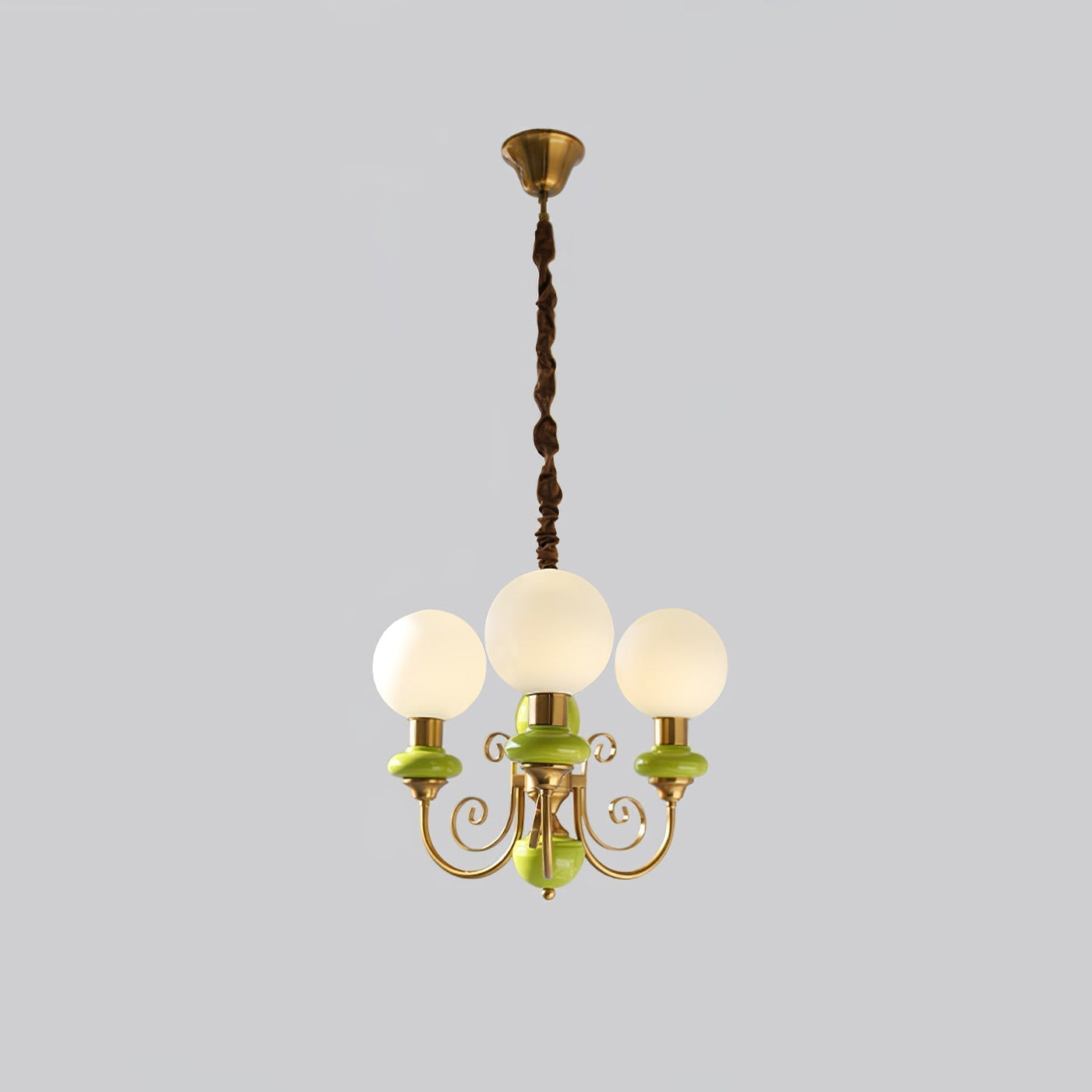Green Glass Onyx Chandelier Light – 3/5 Heads