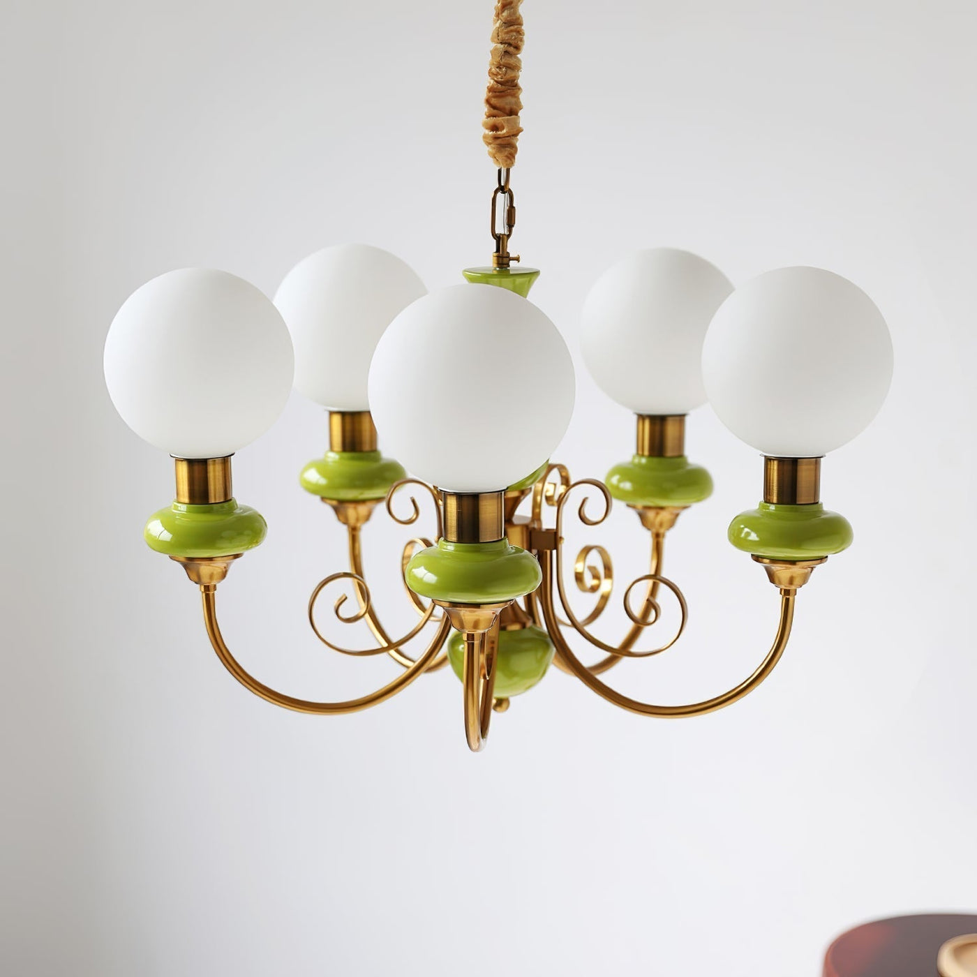 Green Glass Onyx Chandelier Light – 3/5 Heads